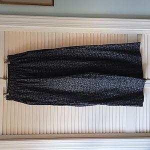 Wide legged black and white pattern pants